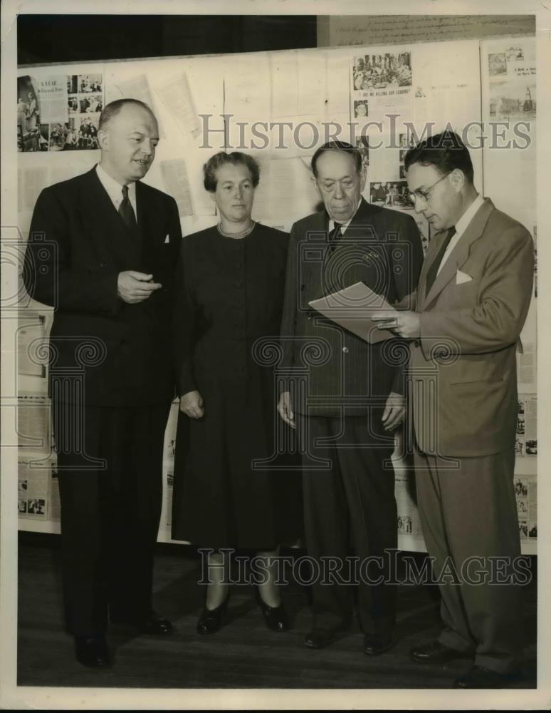 1949 Press Photo Dr. Harold Stassen, Mrs. T.W. Streeter, Charles Brice, Kenneth - Historic Images