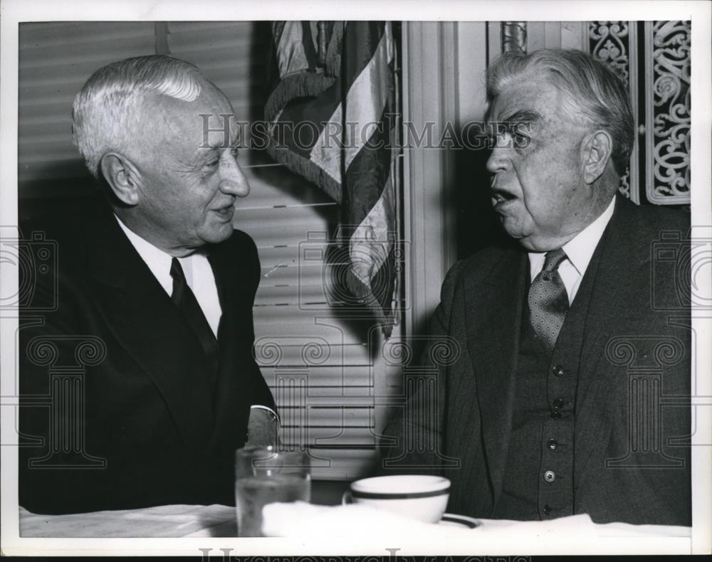 1958 Press Photo of Cyrus Eaton (L) and John L. Lewis. - Historic Images