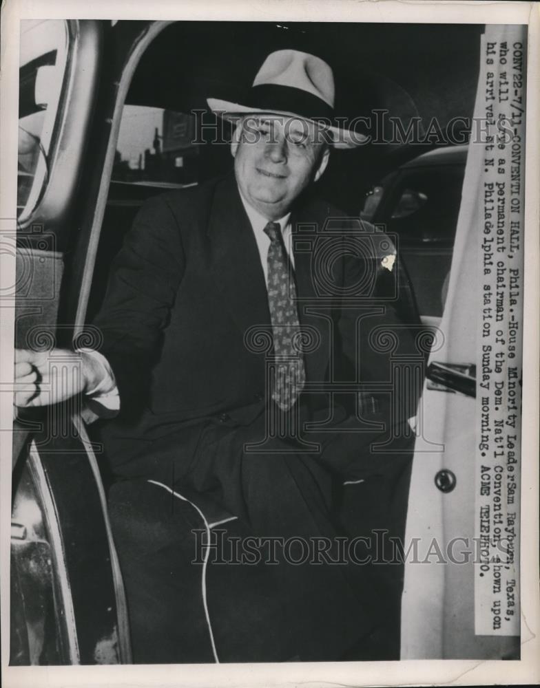 1948 Press Photo Speaker of House Mr. Sam Rayburn at N. Phildelphia - Historic Images