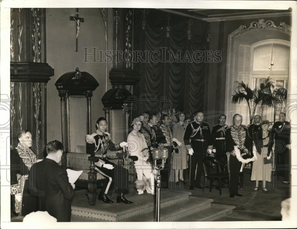 1939 Press Photo King George Queen Elizabeth at Parliament - Historic Images