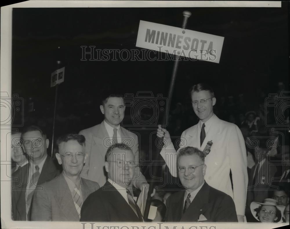 1940 Press Photo Minnesota Delegation at Democratic National Convention, Chicago - Historic Images