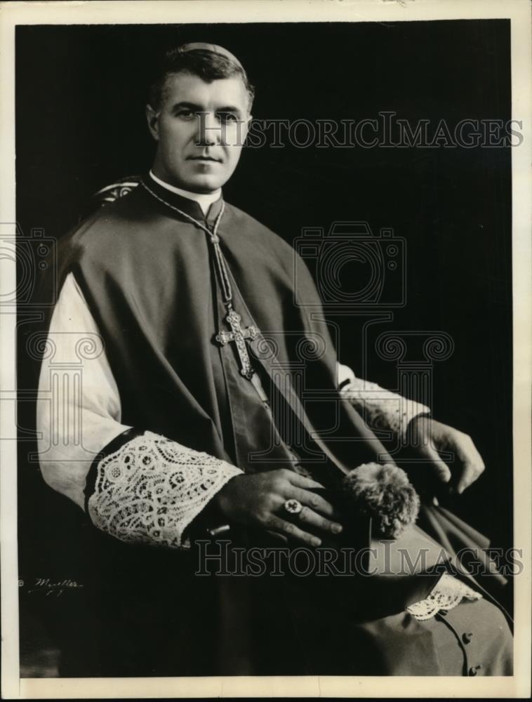 1934 Press Photo Right Reverend Stephen Donohue Catholic Bishop Elect New York - Historic Images