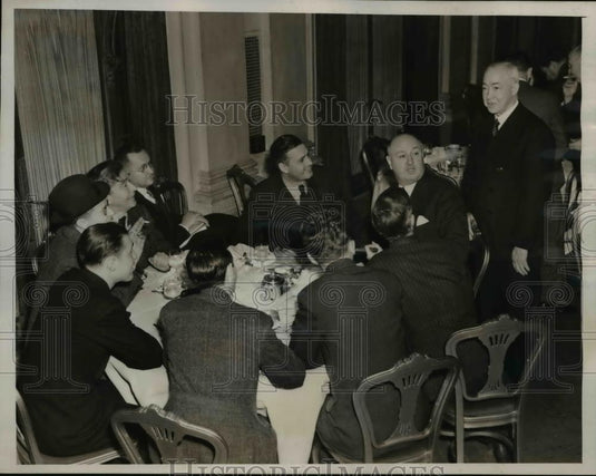 1939 Press Photo Christopher Sullivan & James A Farley at Breakfast Meeting - Historic Images
