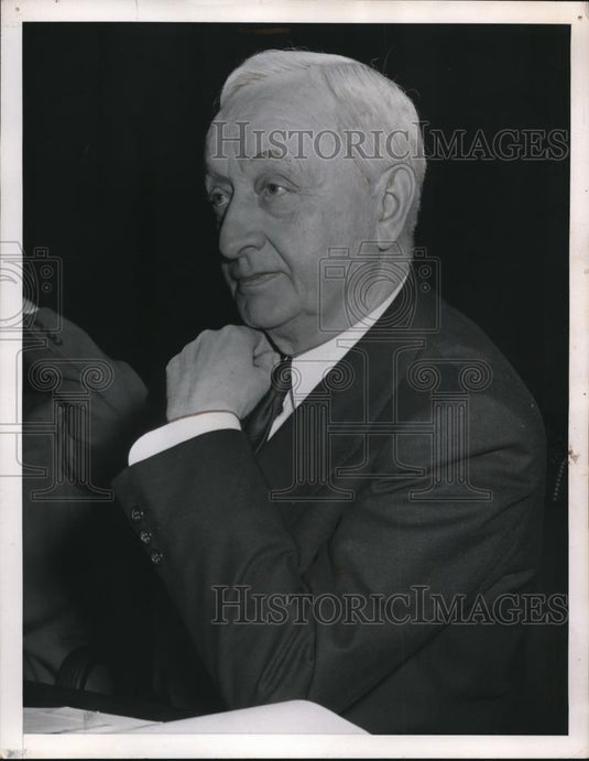 1952 Press Photo Cleveland Financier Cyrus Eaton at Senate Elections Subcommitte - Historic Images