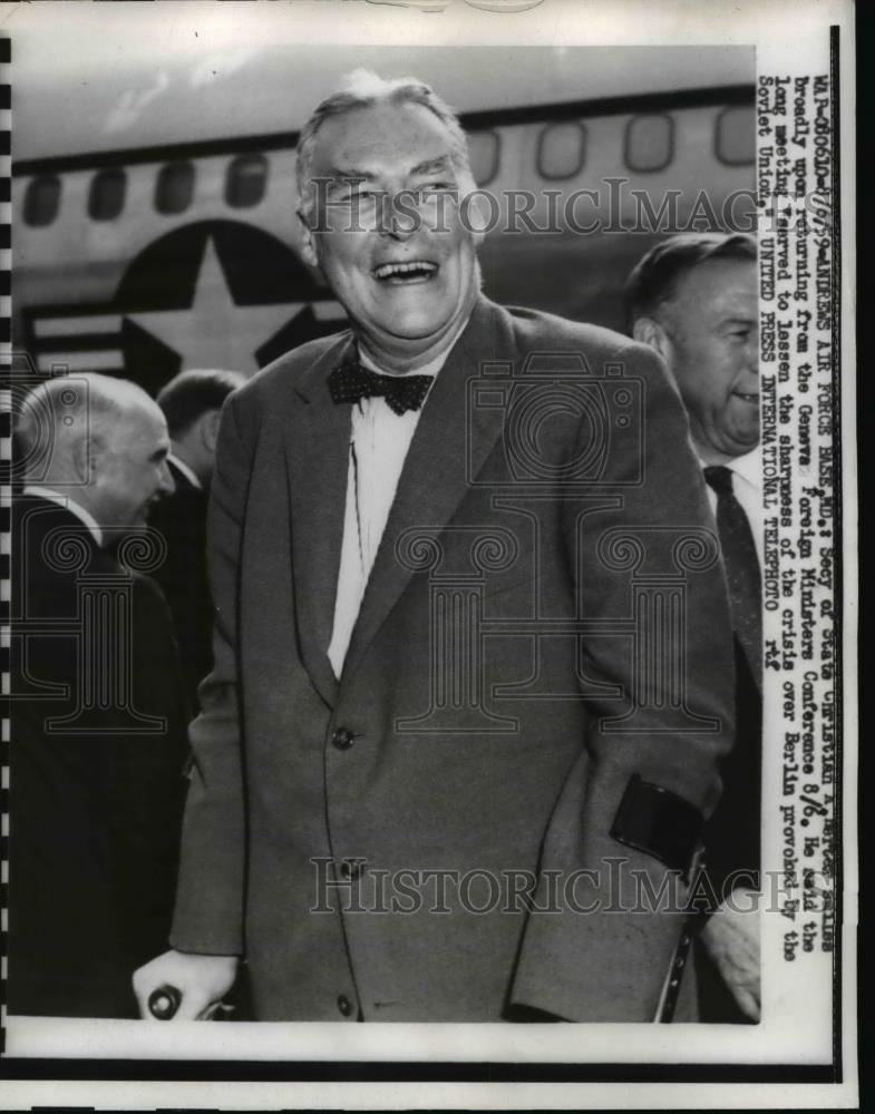 1959 Press Photo Secy of State Christian A. Herter Geneva Foreign Ministers - Historic Images