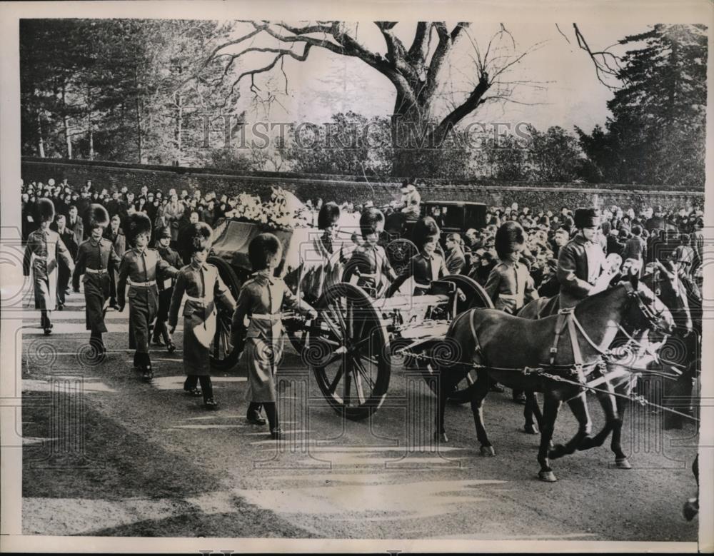 1936 Press Photo King George funeral cassion at Sandringham House - Historic Images