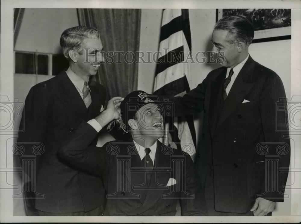 1938 Press Photo James Roosevelt Inducted by order of Sciots, Jack Horner, Byron - Historic Images