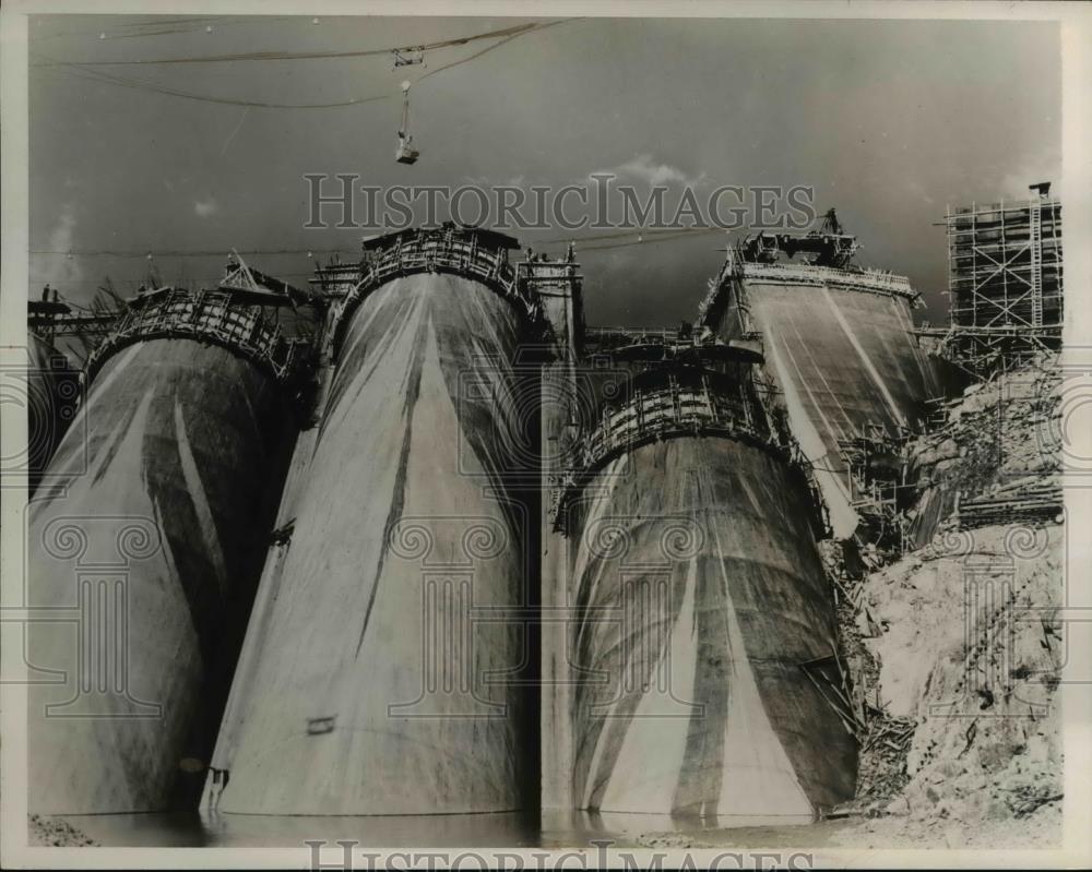 1938 Press Photo Bartlett Dam Construction, Veroe River, Phoenix Arizona - Historic Images