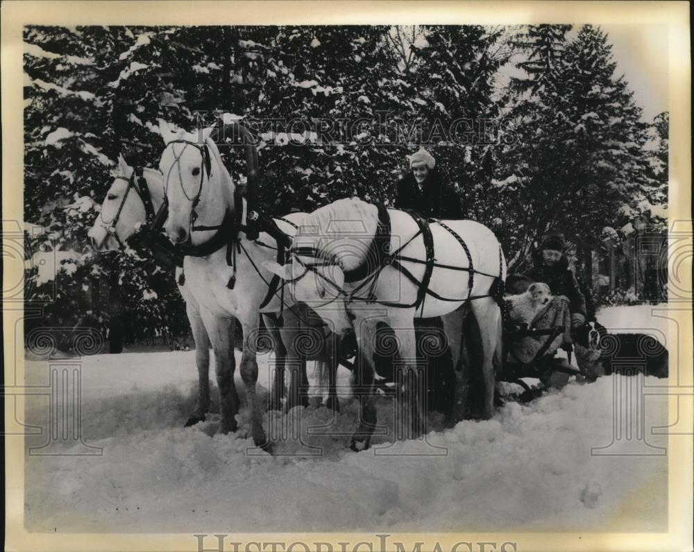 1960 Press Photo of Cyrus Eaton in a light carriage. - Historic Images