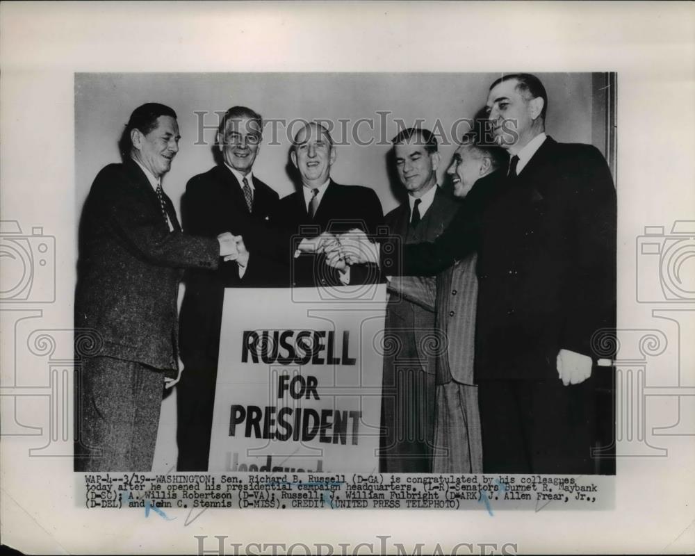 1952 Press Photo Senator Richard B Russell Presidential Candidate &amp; Senators - Historic Images