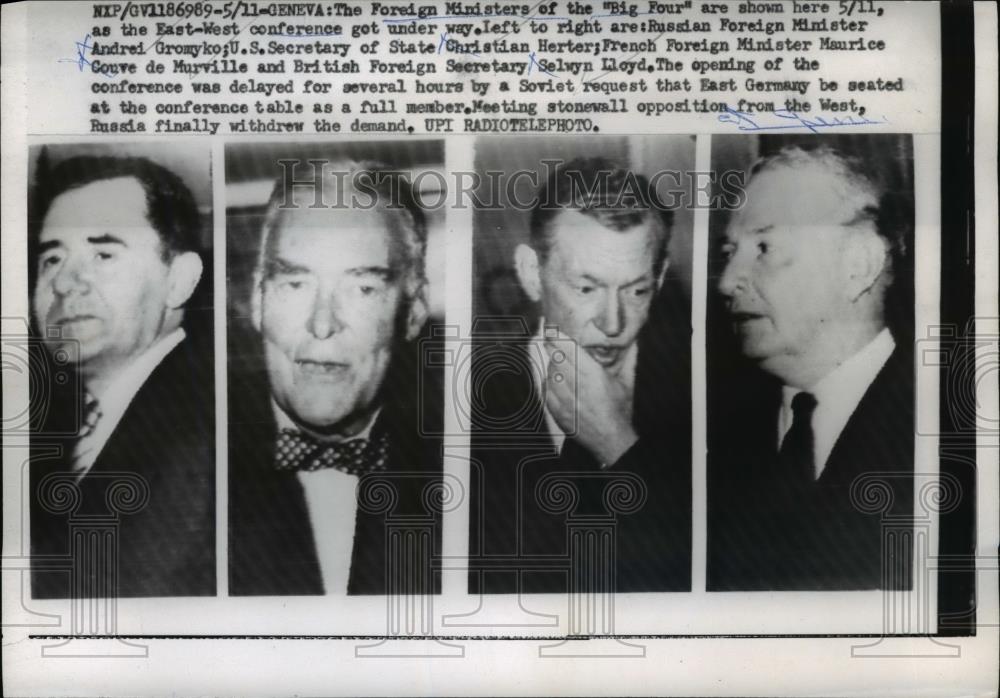 1959 Press Photo Geneve The Foreign Ministers of the Big Four are shown here. - Historic Images