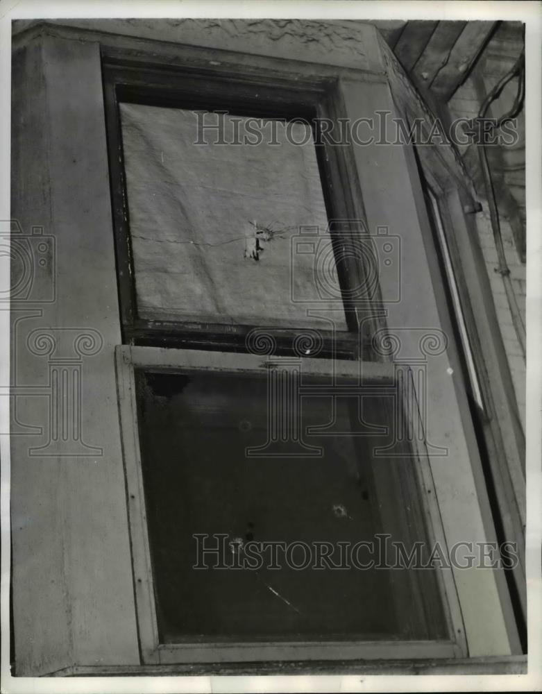 1941 Press Photo Bullet Holes left by John Gary - Historic Images