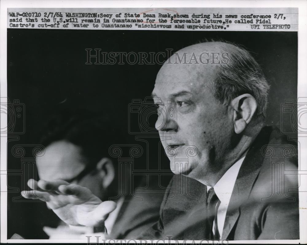 1964 Press Photo Secy State Dean Rusk at his news conference - Historic Images