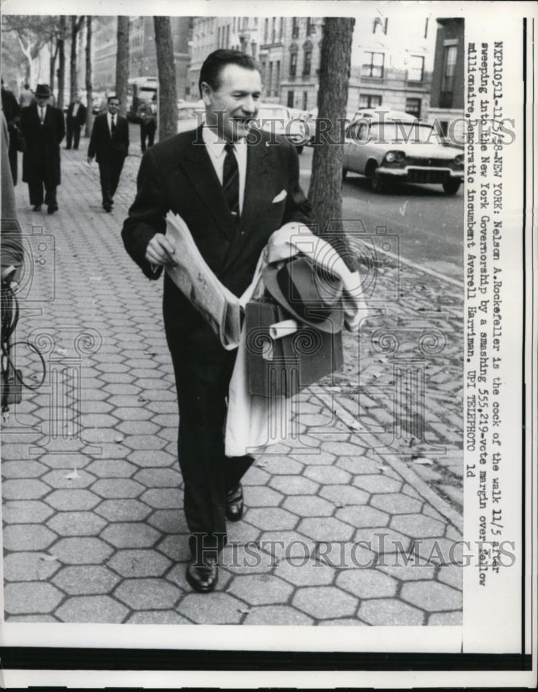 1958 Press Photo Nelson Rockefeller New York Governorship - Historic Images