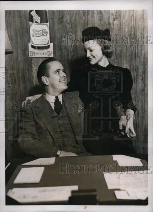 1937 Press Photo Jesse Livermore Jr & New Wife Former Evelyn Sullivan - Historic Images