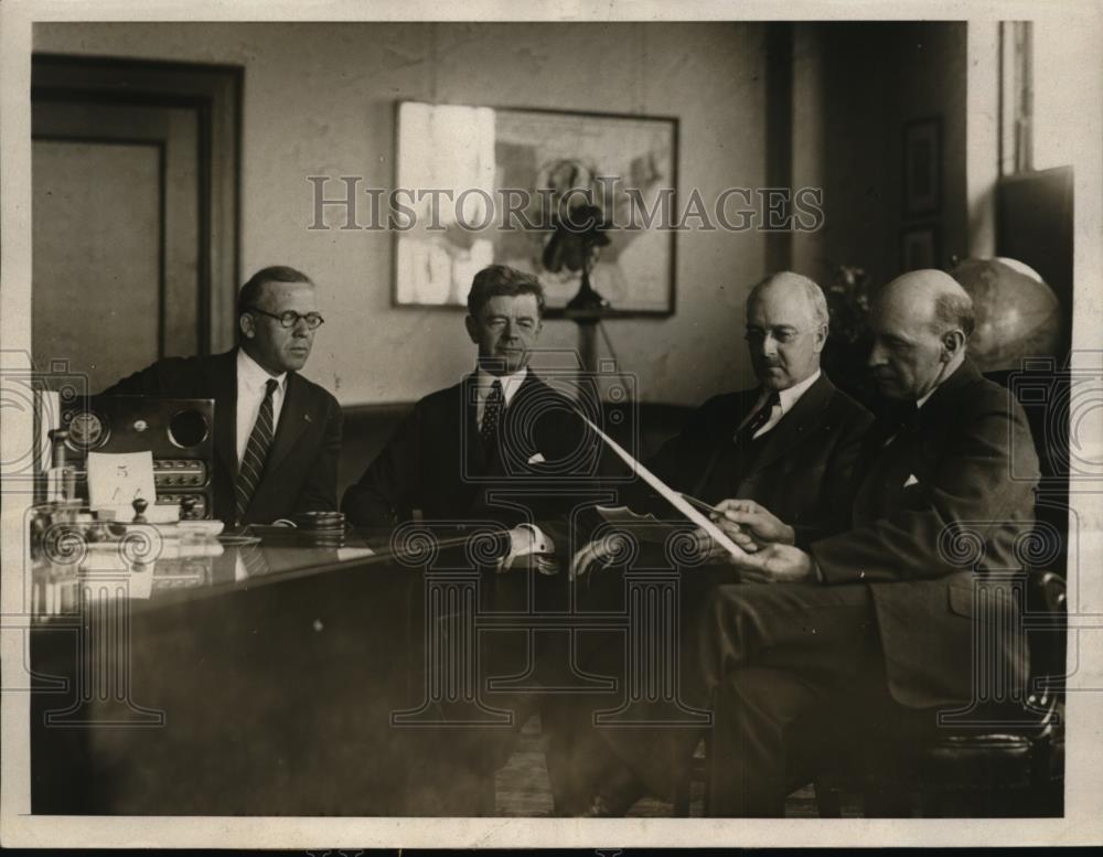 1924 Press Photo VA Bureau Col Penington, Col Mulhearn, H Brown, Gen Hines - Historic Images