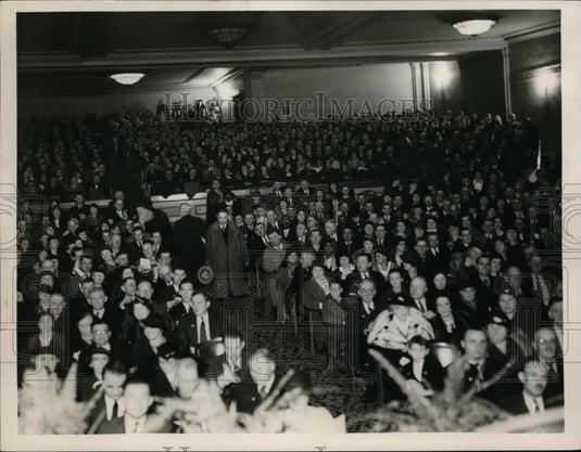 1935 Press Photo Ray Miller Rally Music Hall - Historic Images