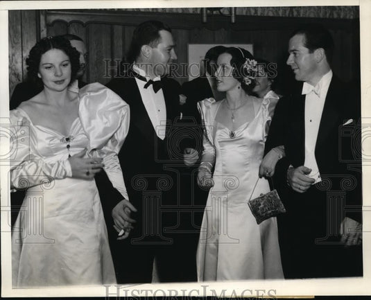 1937 Press Photo Baron & Baroness Von Romoerg, Frank Vanderbilt Jr & Mrs Chancel - Historic Images