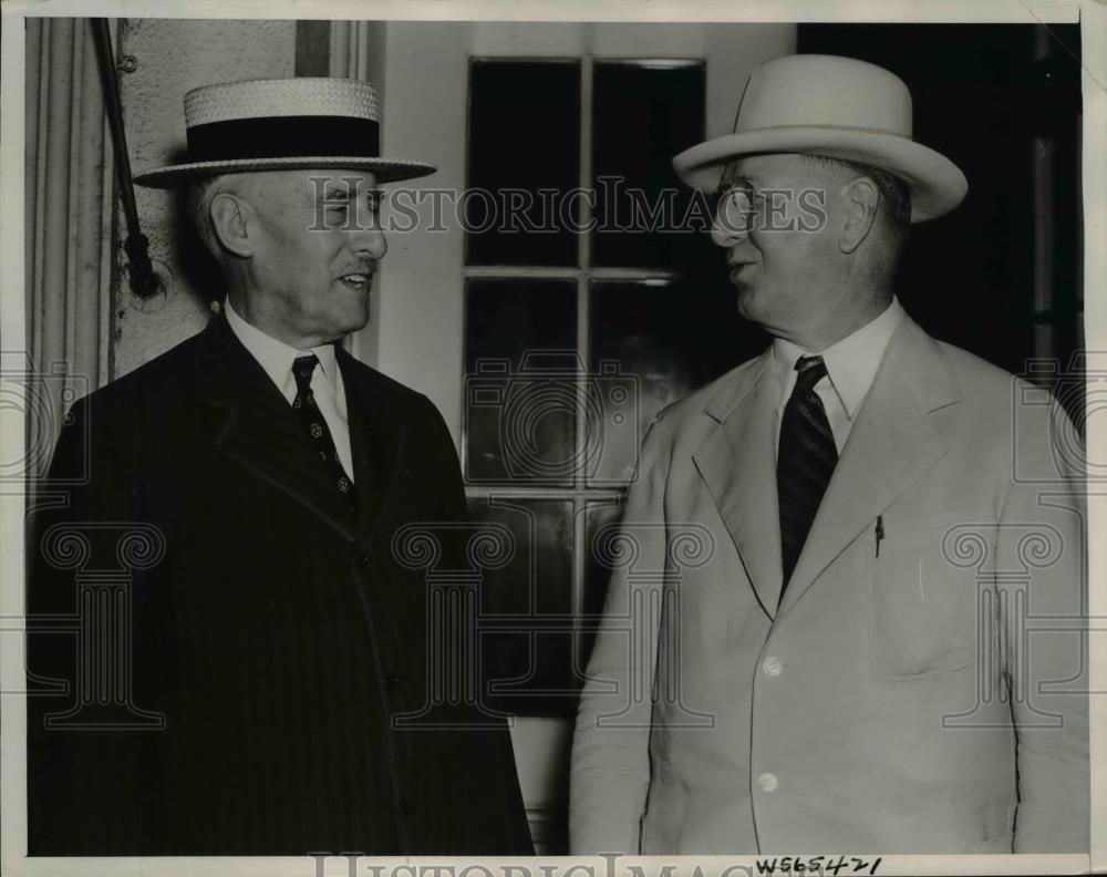1940 Press Photo Henry L. Stimson & Frank Knox Meet With Defense Commission - Historic Images