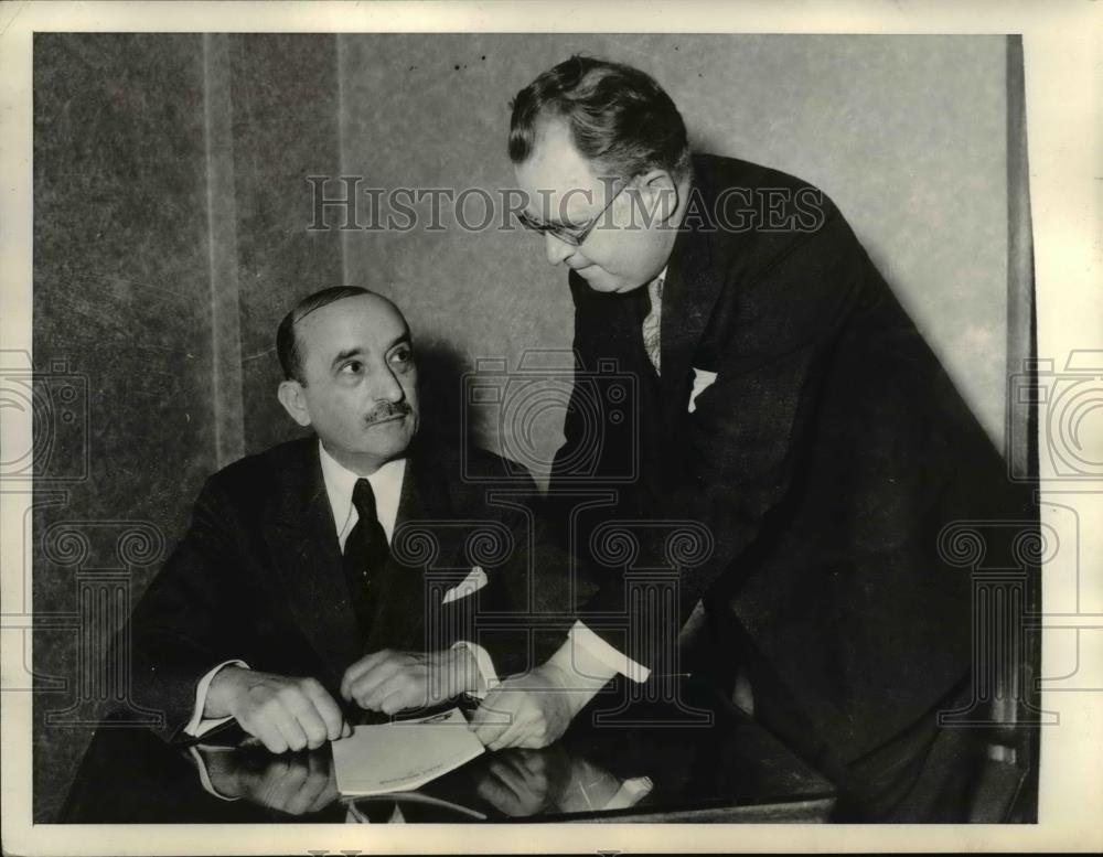 1934 Press Photo Edward McGrady and Henry Francis Grady Seek Accord - Historic Images