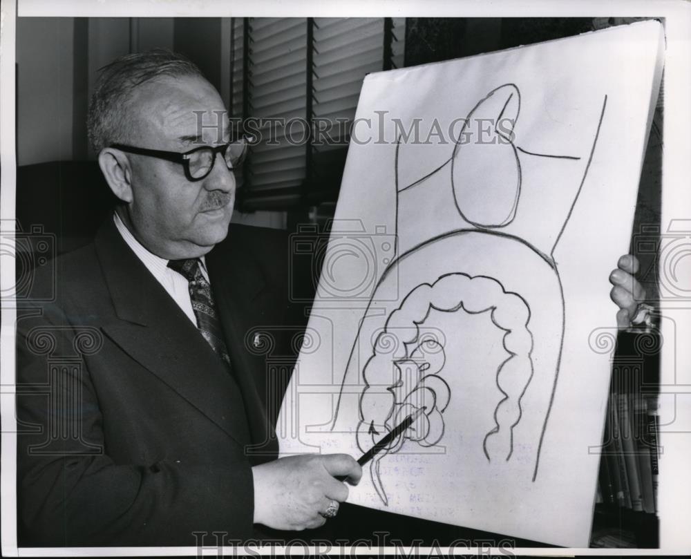 1956 Press Photo Dr W Bauer Director Bureau Health Education ,AMA Pres. Eisenhow - Historic Images