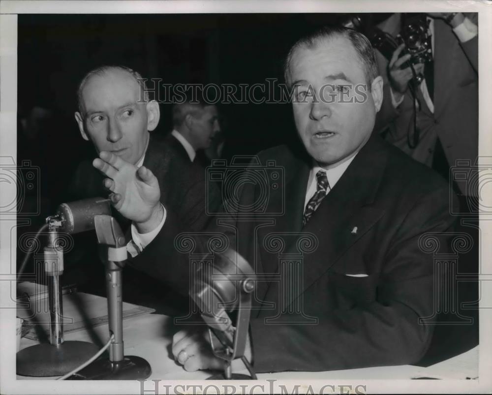 1951 Press Photo Attorney General J.Howard McGrath Shown Testifying On Tax Flaws - Historic Images