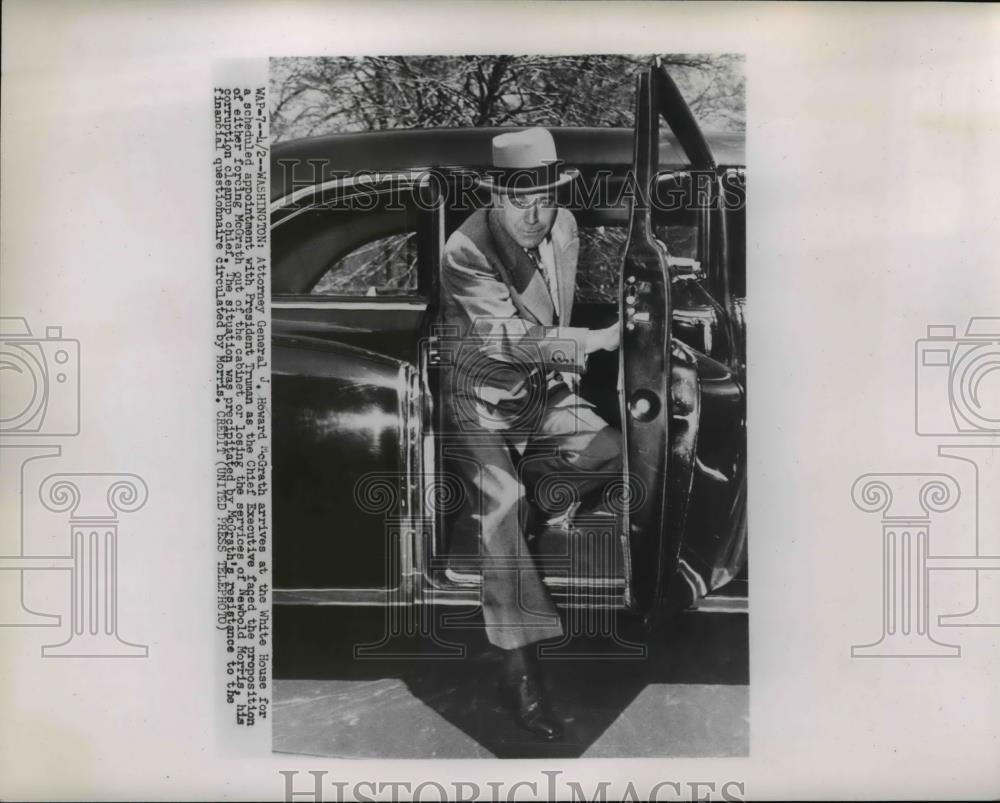 1954 Press Photo Attorney General J Howard McGrath in Washington - Historic Images