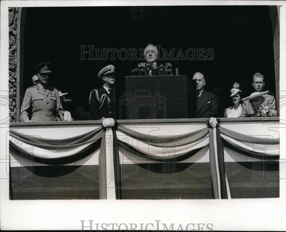 1943 Press Photo President Franklin Roosevelt Speaking in Ottawa Canada - Historic Images