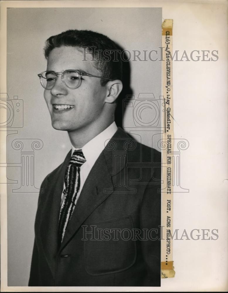 1949 Press Photo Jay Chandler Cleveland, Ohio - Historic Images