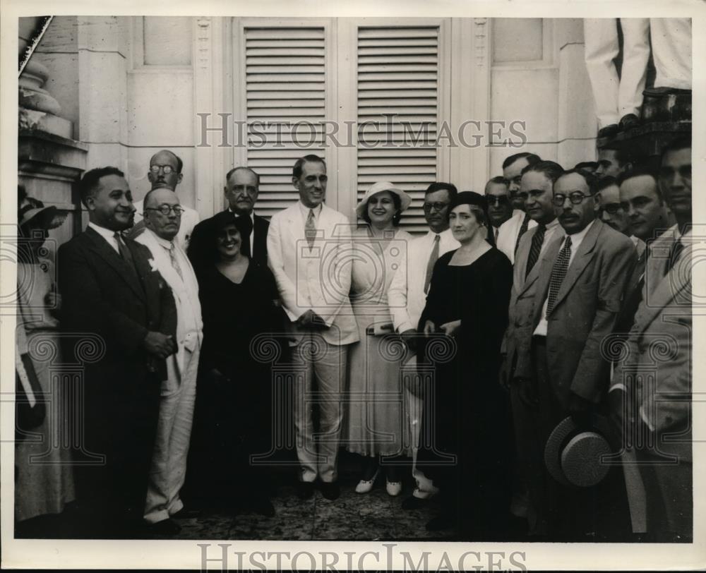1933 Press Photo President Grau San Martin of Spain &amp; Members of Benevolent Soci - Historic Images
