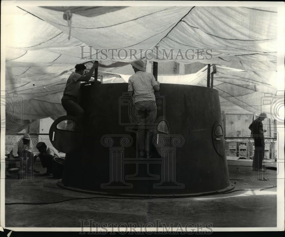 1968 Press Photo Aswan High Dam nears completion. - Historic Images