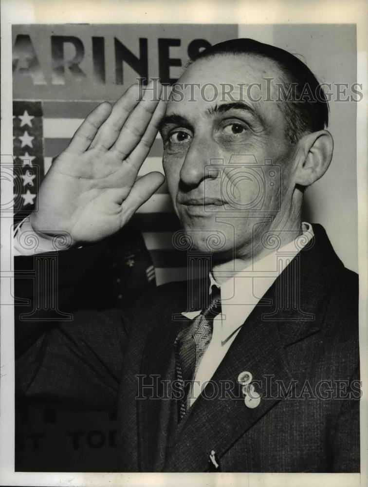 1942 Press Photo Alfred A. McCarthy, World War I Seven-Battle Marine Veteran - Historic Images