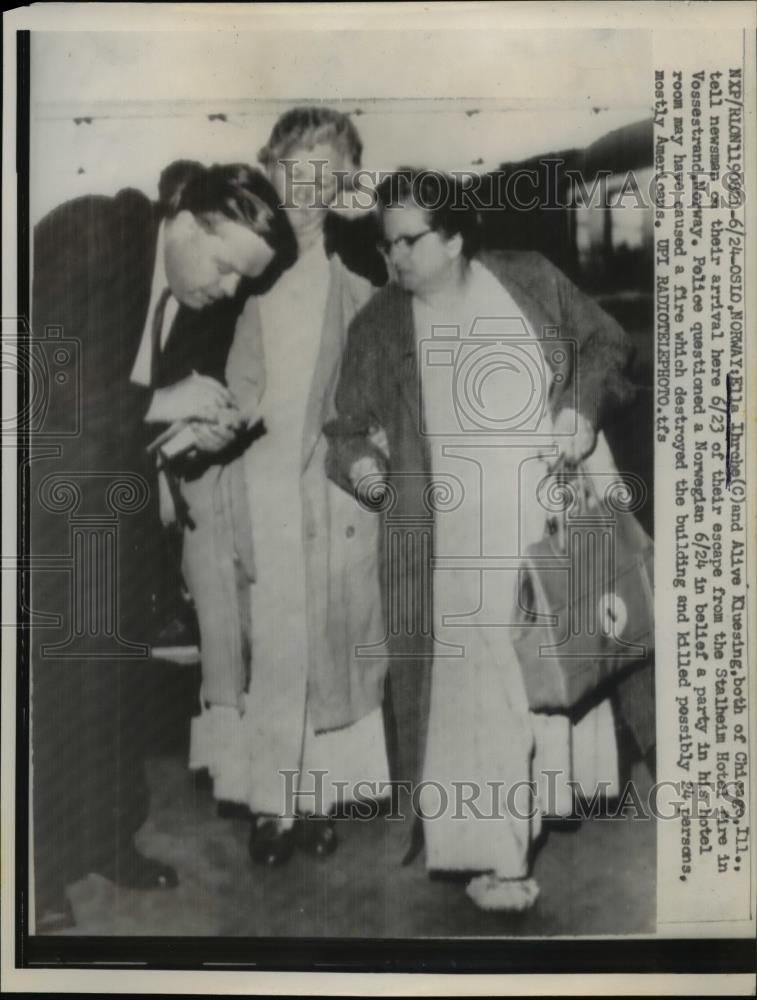 1959 Press Photo Oslo Norway, Ella Ihrche and Alive Kluesing of Chicago - Historic Images