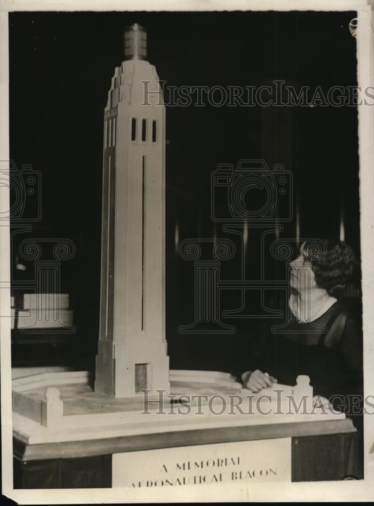 1930 Press Photo Model of Taft Memorial Beacon to be erected in Cincinnati - Historic Images