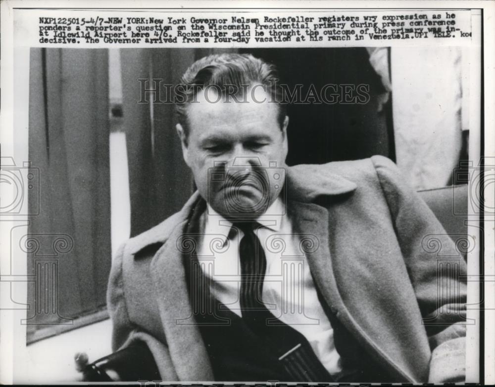 1960 Press Photo New York Governor Nelson Rockefeller Presidential Primary Press - Historic Images