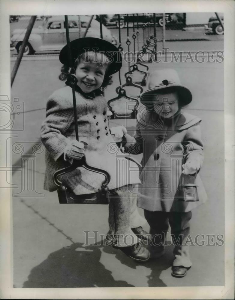 1948 Press Photo of two children modeling new fashions. - nee46784 - Historic Images