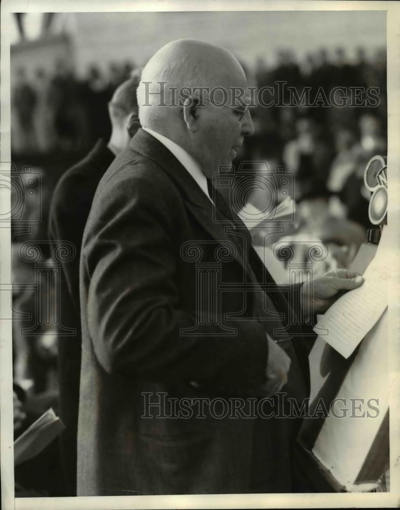 1934 Press Photo Governor Merriam speaking at ceremony. - Historic Images