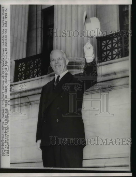 1953 Press Photo Washington Former Governor Earl Warren of California. - Historic Images