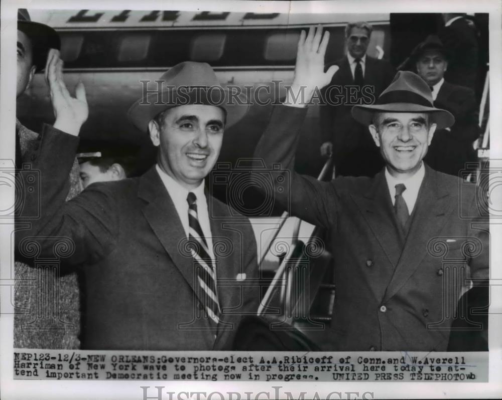 1958 Press Photo New Orleans Governor elect AA Ribicoff and Averell Harriman - Historic Images