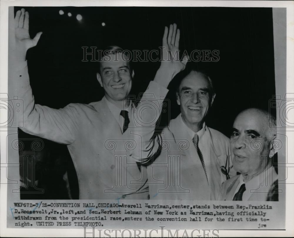 1952 Press Photo Convention Hall, Chicago Averell Harriman, Franklin D Roosevelt - Historic Images