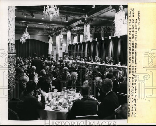 1966 Press Photo General View Inland daily Press Association Lunch Chicago, IL - Historic Images