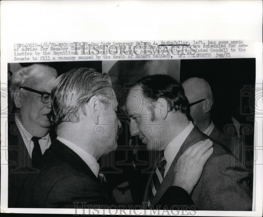 1970 Press Photo New York Governor Nelson A Rockefeller Senator Charles Goodell - Historic Images