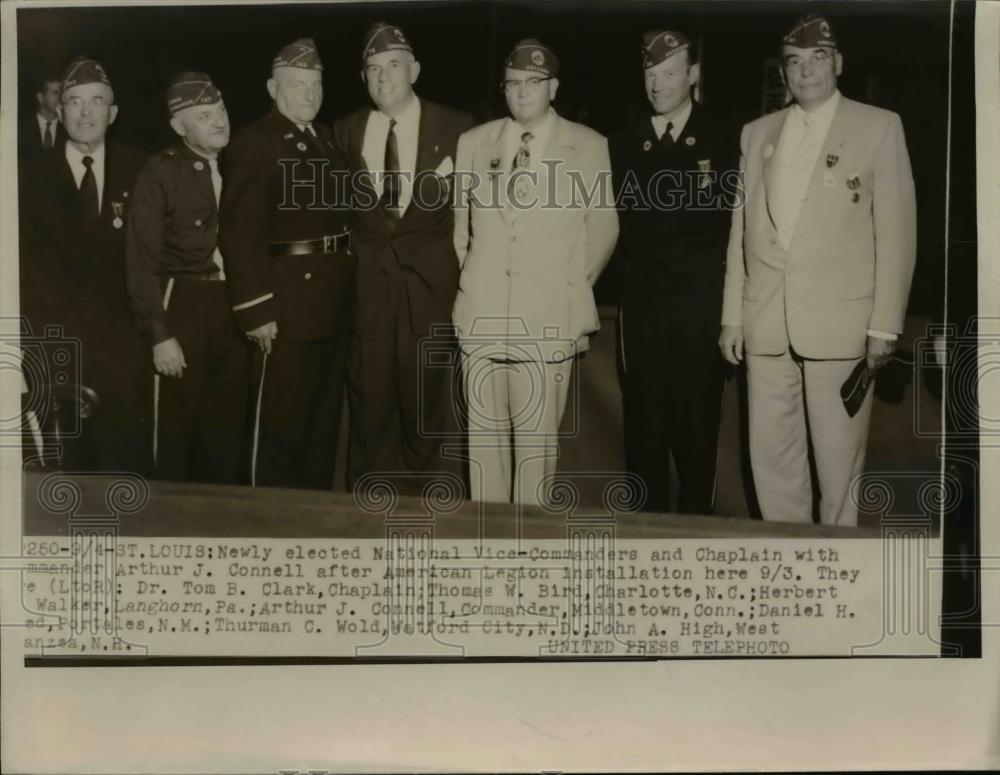 1953 Press Photo St Lewis Newly elected National VIce Commanders and Chaplain - Historic Images