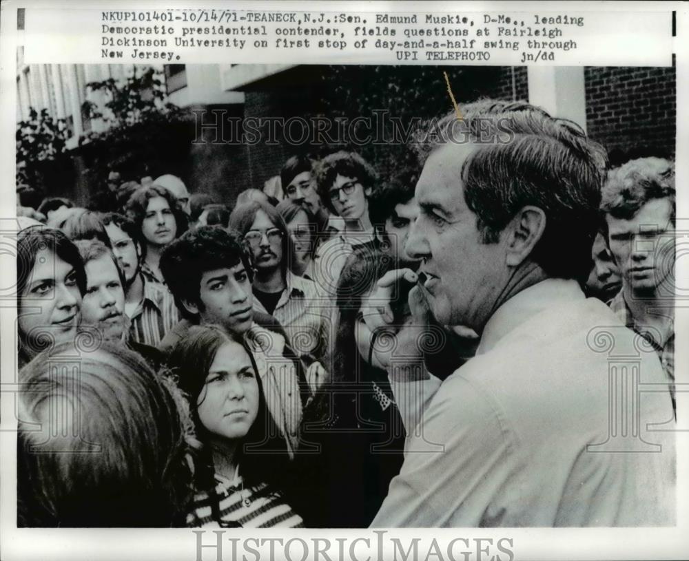 1971 Press Photo Senator Edmund S. Muskie at Fairleigh Dickinson University - Historic Images