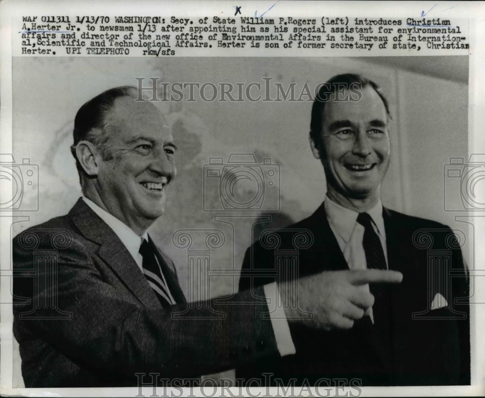 1970 Press Photo Washington William P Rogers, Christian A Harter Jr - Historic Images