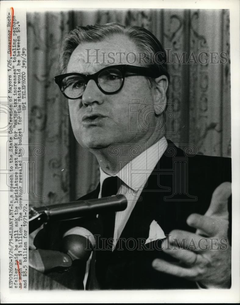 1971 Press Photo Albany New York Governor Nelson Rockefeller - Historic Images