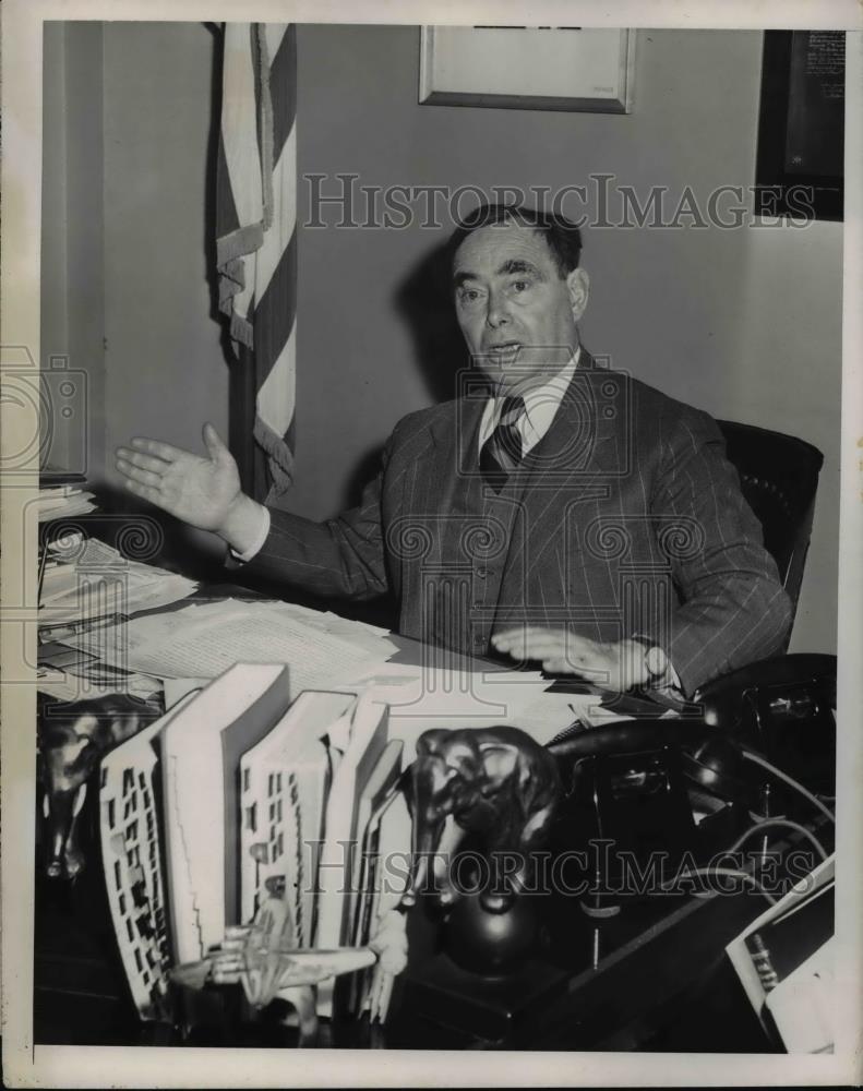 1950 Press Photo Joseph W. Martin, Jr. Capital Press Conference Washington D.C. - Historic Images