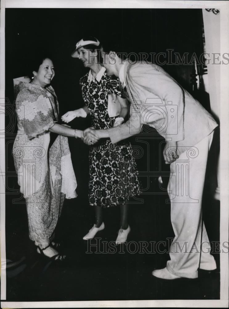 1937 Press Photo Mrs.Theodore Roosevelt, Manual L. Quezon Manila - Historic Images