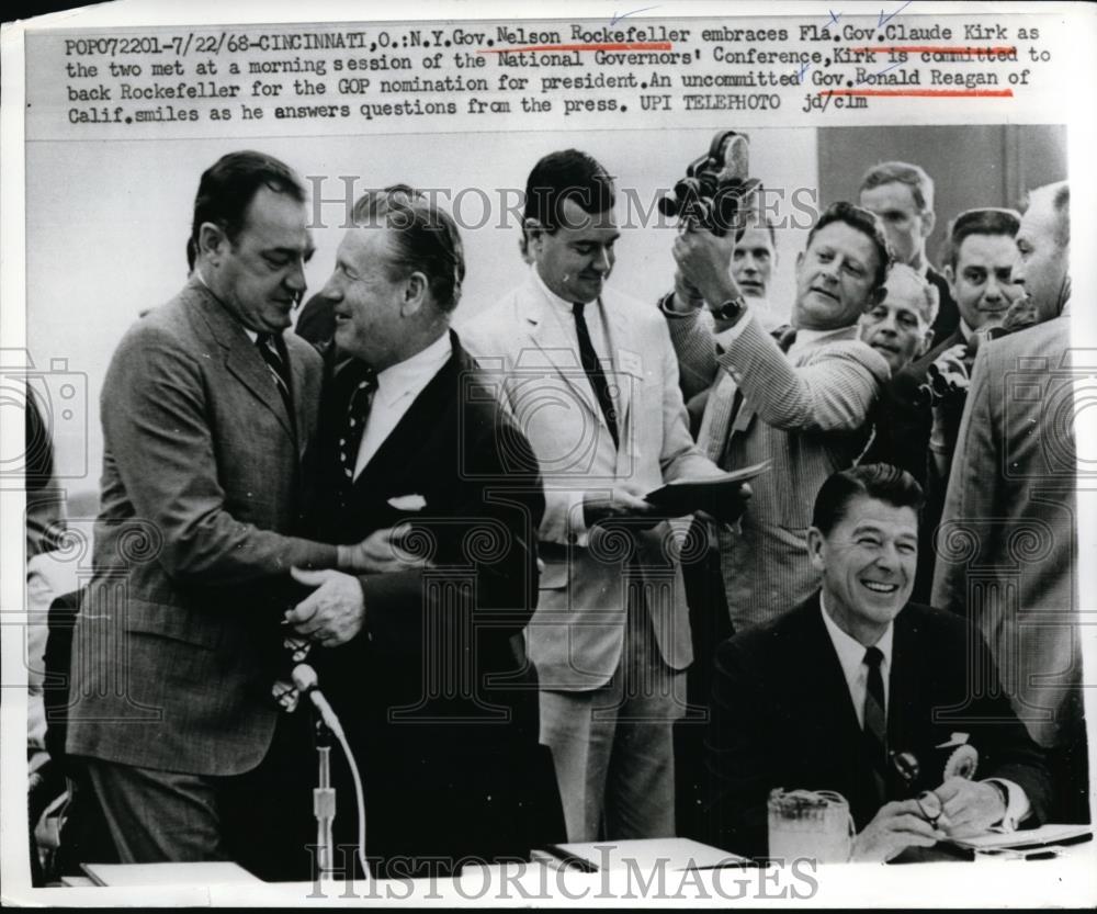 1968 Press Photo Gov. Nelson Rockefeller, Gov. Claude Kirk, Gov Ronald Reagan - Historic Images