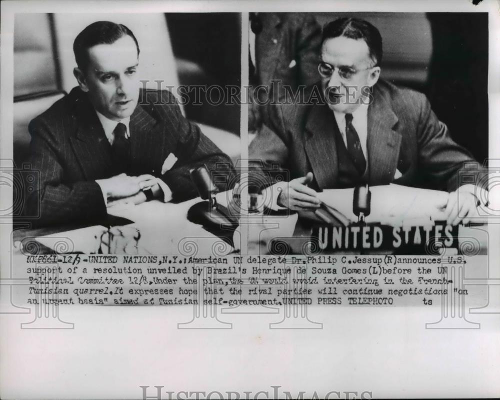 1952 Press Photo United Nations NY American UN Delegate Dr Philip Jessup - Historic Images